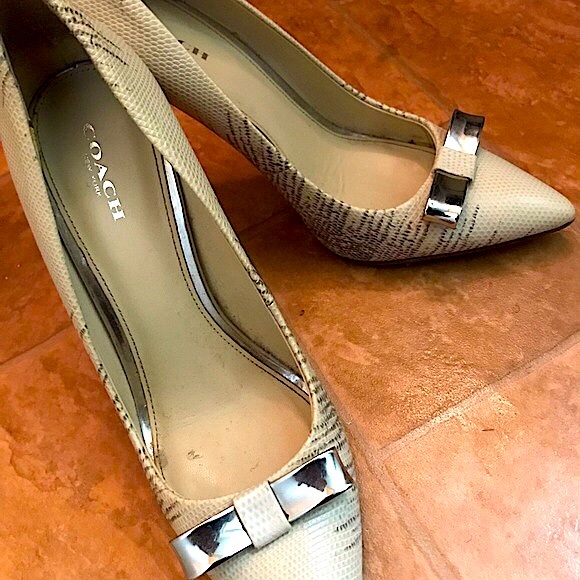 Coach hallie soft printed lizard high heels - Picture 5 of 9